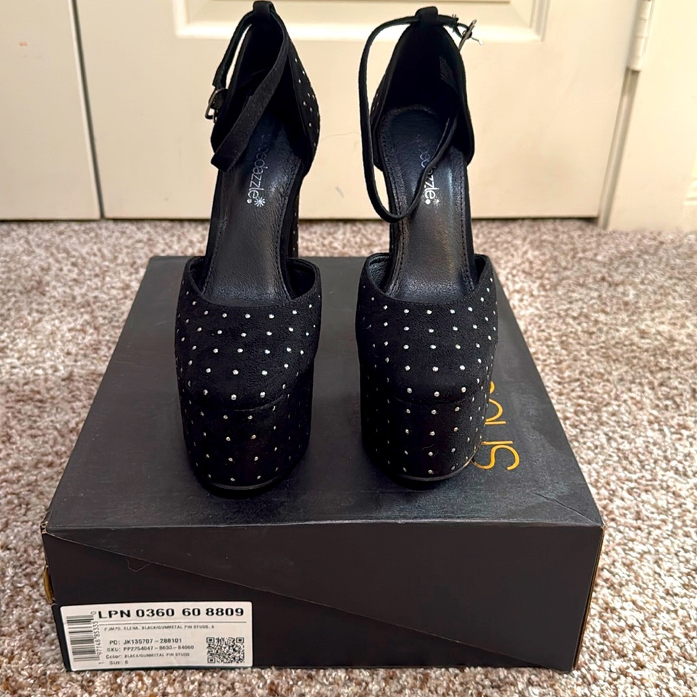 Black silver studded platform heels from Shoe Dazzle. Size 6
